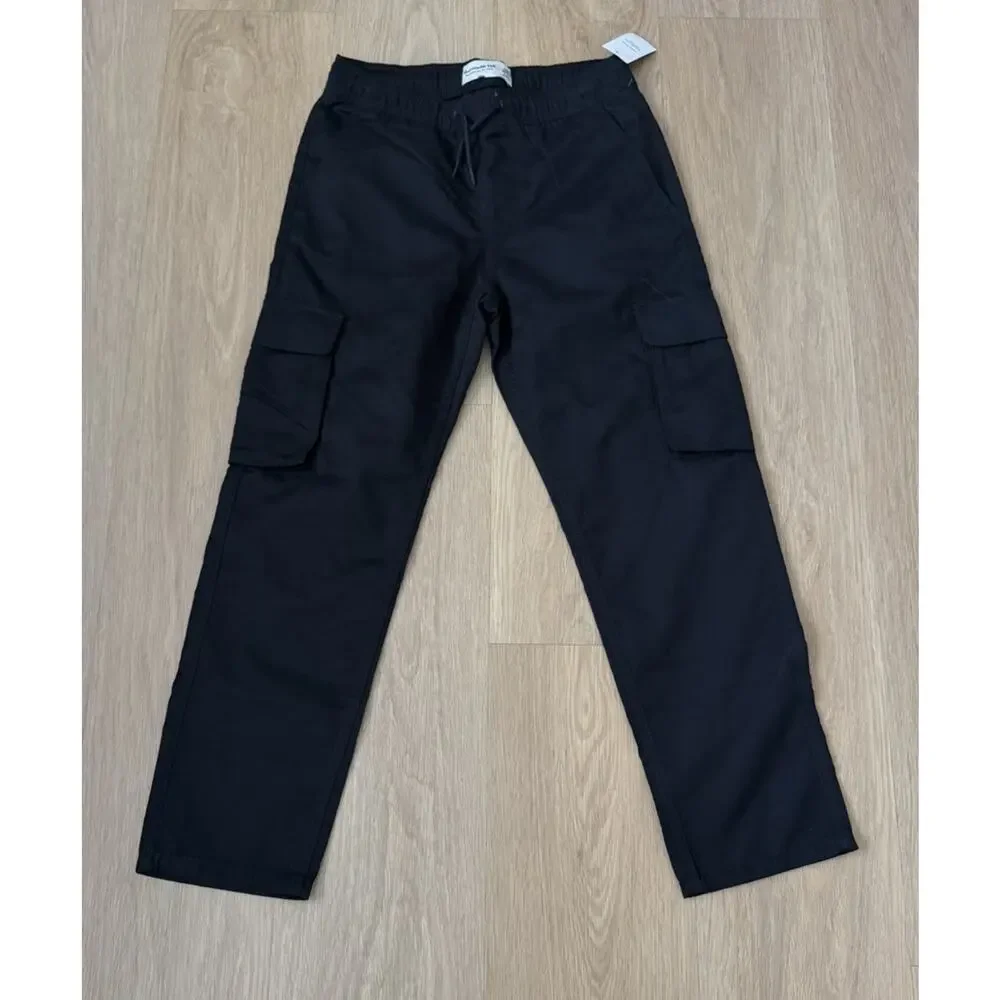 Abercrombie & Fitch Boys Pull On Black Cargo Pants Size 11/12